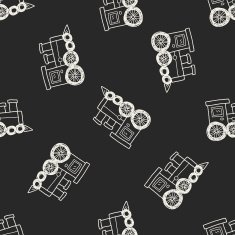 train doodle seamless pattern background N3
