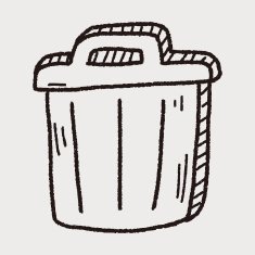trash can doodle drawing N10