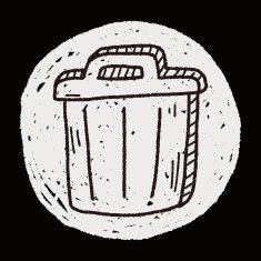 trash can doodle drawing N12