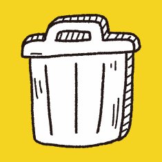 trash can doodle drawing N16