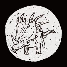 Triceratops dinosaur doodle N9