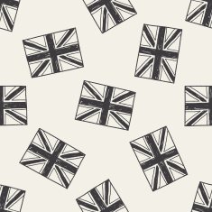 UK flag doodle seamless pattern background