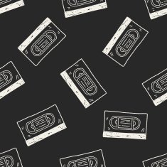vhs doodle seamless pattern background N2