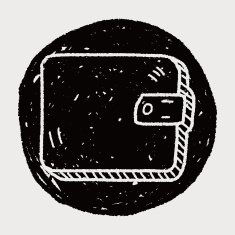 wallet doodle drawing N14