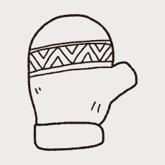Winter gloves doodle drawing N6