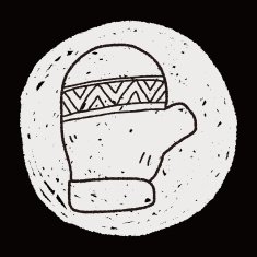 Winter gloves doodle drawing N8