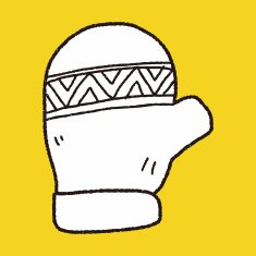 Winter gloves doodle drawing N10