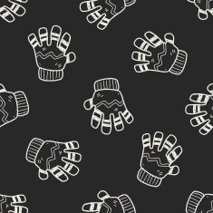 winter gloves doodle seamless pattern background N5