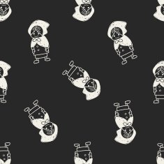 witch doodle seamless pattern background N3
