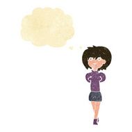 cartoon shocked woman with thought bubble N7