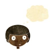 cartoon curious boy with thought bubble N3