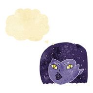 cartoon vampire face with thought bubble N6