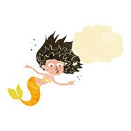 cartoon mermaid with thought bubble N2