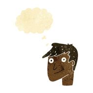 cartoon happy man with thought bubble N38