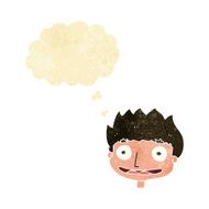cartoon happy boy with thought bubble N16