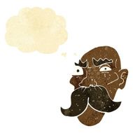 cartoon angry old man with thought bubble N9