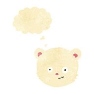 cartoon polar bear head with thought bubble N2