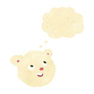 cartoon polar bear face with thought bubble N3