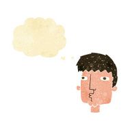 cartoon curious man with thought bubble N2