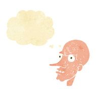 cartoon evil old man with thought bubble N2
