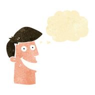 cartoon grinning man with thought bubble N4