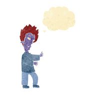 cartoon vampire with thought bubble N18