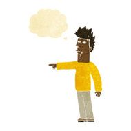 cartoon man pointing with thought bubble N13