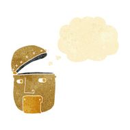 cartoon robot head with thought bubble N5