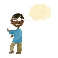 cartoon boy with popping out eyes thought bubble
