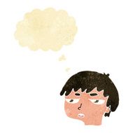 cartoon annoyed boy with thought bubble N2