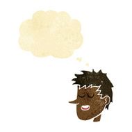 cartoon happy boy face with thought bubble N2