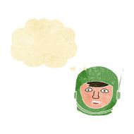 cartoon astronaut head with thought bubble N2
