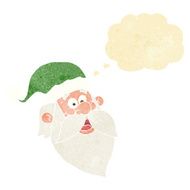 cartoon jolly santa claus face with thought bubble N2