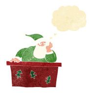 cartoon bored santa claus with thought bubble N2