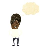 cartoon happy man with thought bubble N40