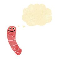 cartoon worm with thought bubble