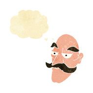 cartoon old man face with thought bubble N2