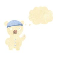 cartoon polar bear cub with thought bubble N3