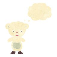 cartoon polar bear cub with thought bubble N4