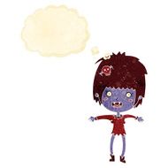cartoon vampire girl with thought bubble N13