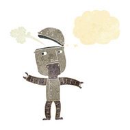 cartoon funny robot with thought bubble N2