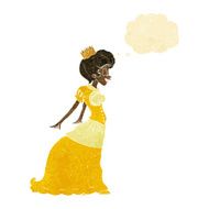 cartoon princess with thought bubble N4
