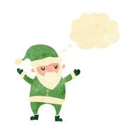 cartoon dancing santa with thought bubble N2