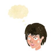 cartoon woman with plaster on face thought bubble N2