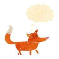 cartoon little fox with thought bubble N2