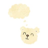 cartoon happy polar bear face with thought bubble
