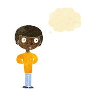 cartoon worried man with thought bubble N3