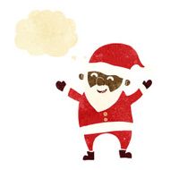 cartoon santa claus with thought bubble N2