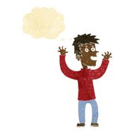 cartoon excited man with thought bubble N3