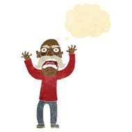 cartoon angry old man with thought bubble N11